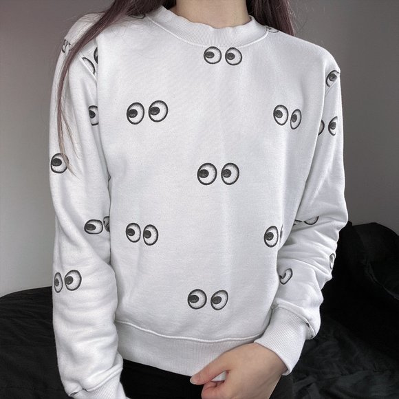 Forever 21 Eyes Emoji Crewneck Sweater 👀 - Picture 2 of 5